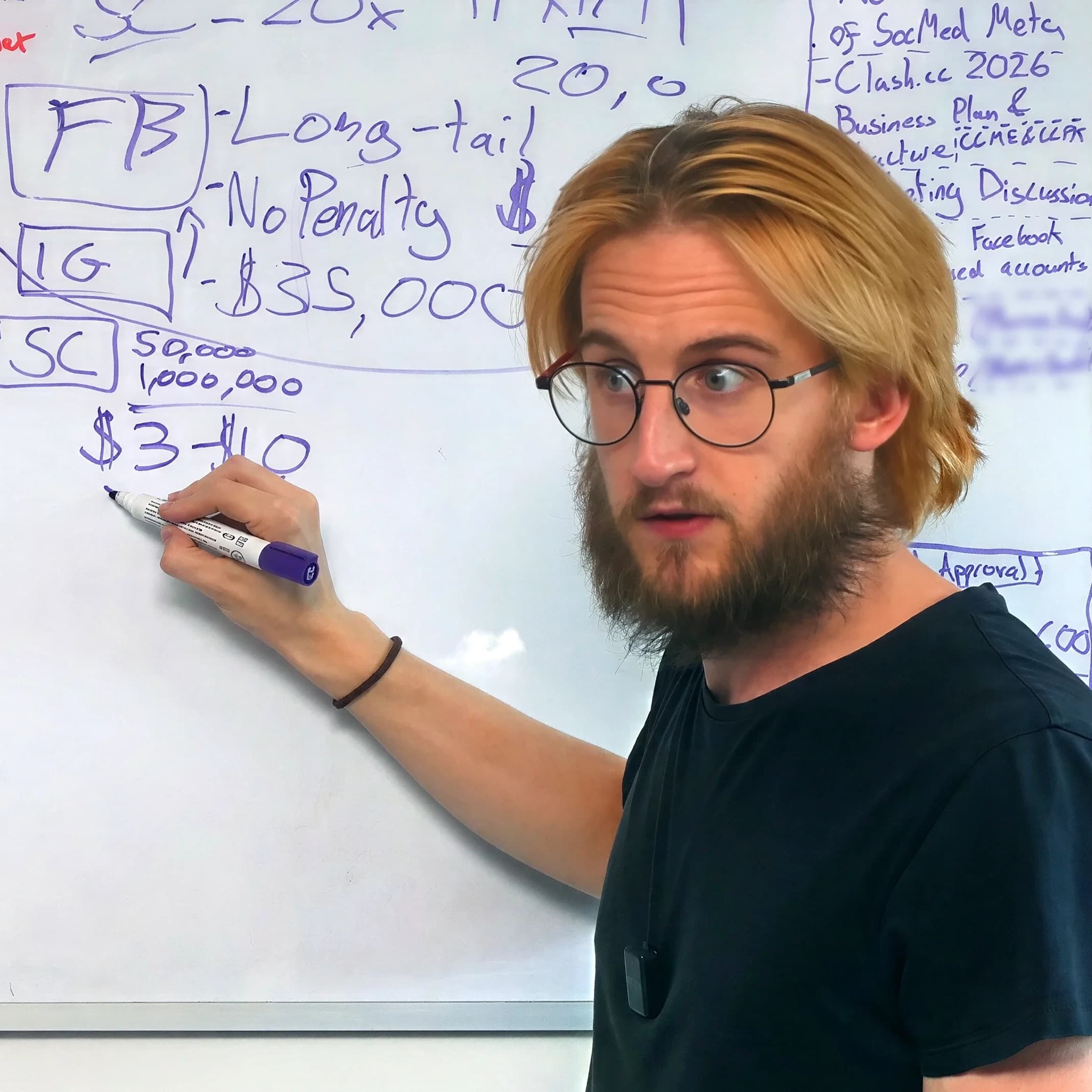 Joden Clash explaining the framework on the studio board