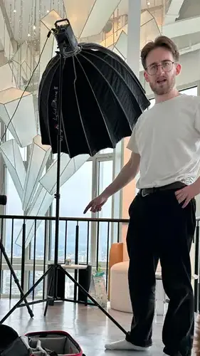 Joden Clash, founder of Clash Creation, on set