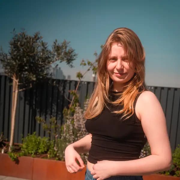 Tia from Clash on the studio roof