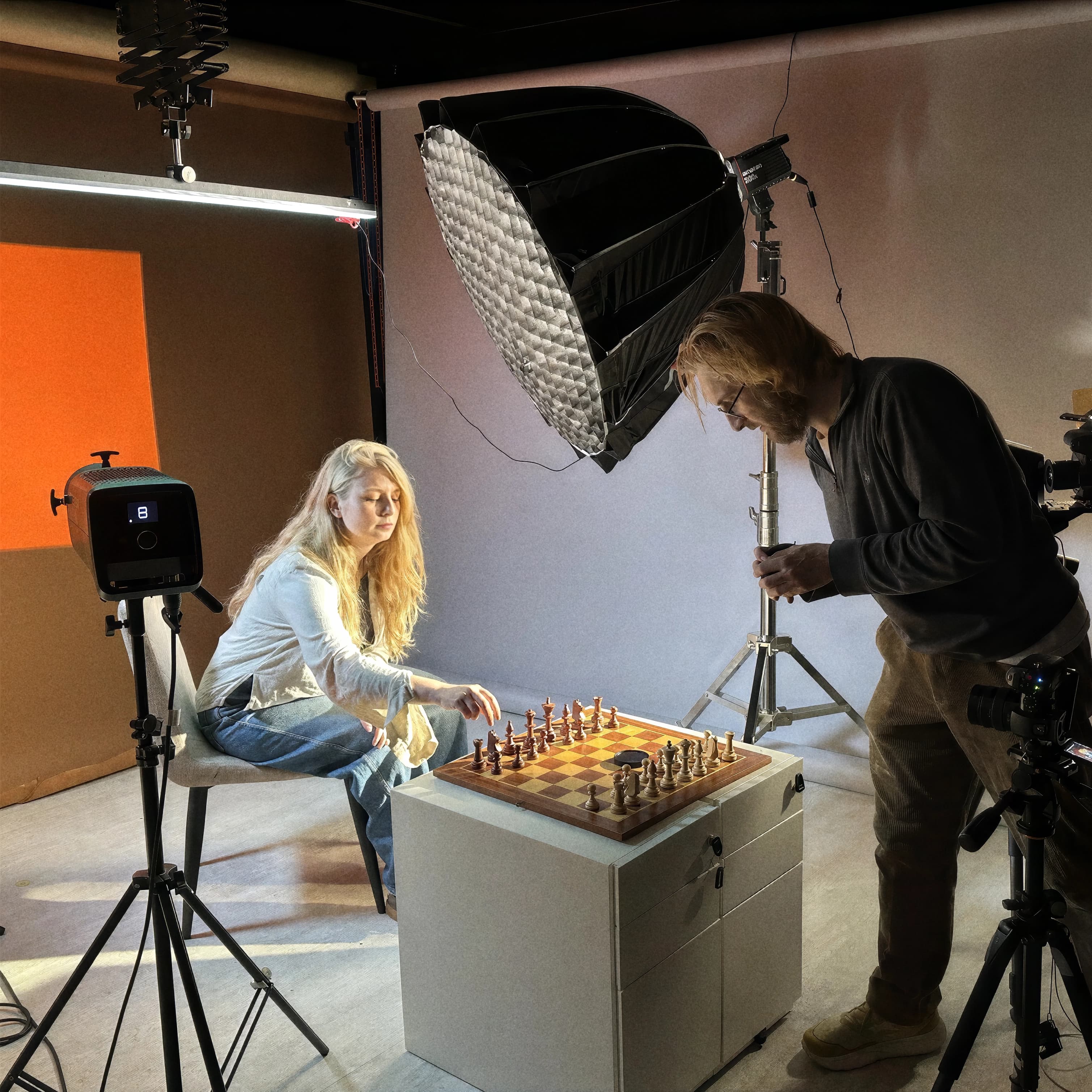 Gabe from Clash setting up a PharmaGambit studio shoot