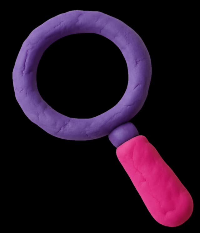 3D clay magnifying glass