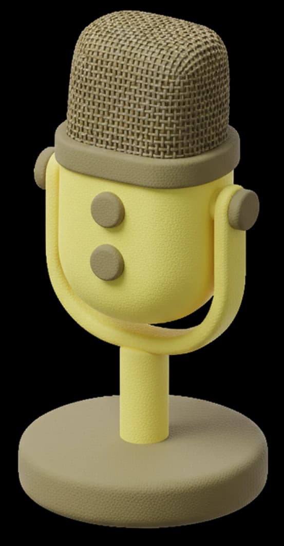 3D clay podcast microphone