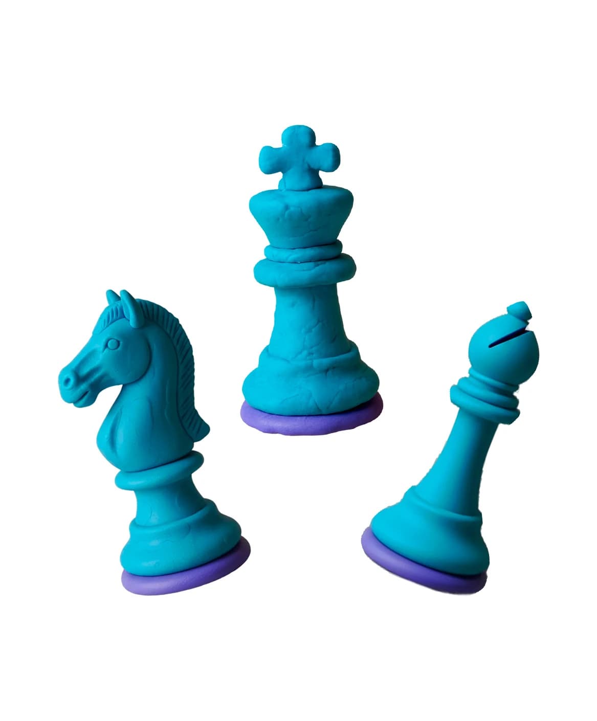Blue clay chess pieces representing content strategy