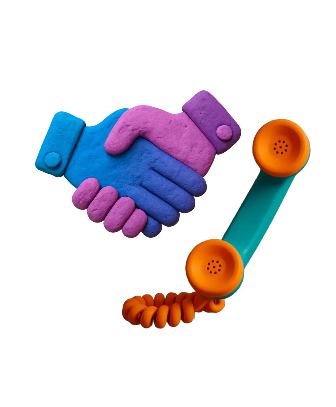 Clay newspaper and megaphone representing media outreach