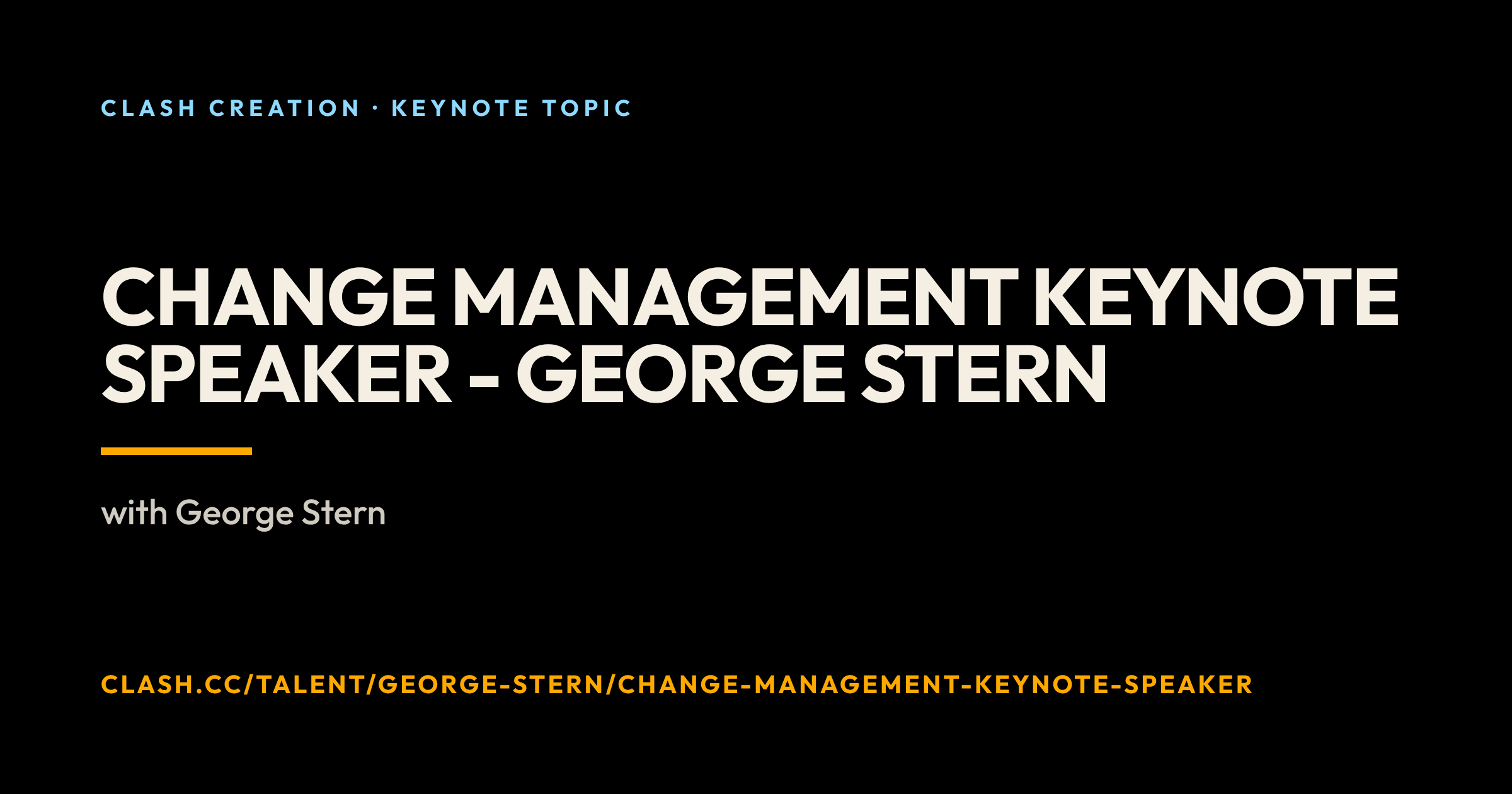 Change Management Keynote Speaker - George Stern